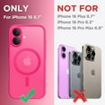 thumbnail image 2 of Magnetic Compatible with iPhone 16 Case, Upgraded [Full Camera Protection] [Compatible with MagSafe] Protective Translucent Matte Women Girl Phone Case Cover, Hot Pink, 2 of 14