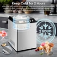 thumbnail image 3 of Homtone 2.64QT Compressor Ice Cream & Gelato Maker Largest Capacity Automatic Ice Cream Maker Machine Silver&Black, 3 of 9