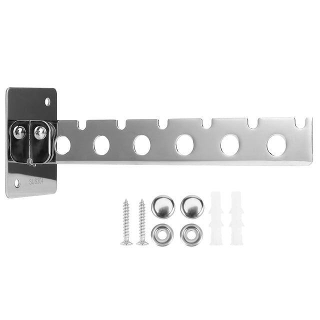 Lojalitet Tendedero de Pared de Acero Inoxidable 304 con 6 Orificios, Organizador de Ropa Plegable con Tornillos