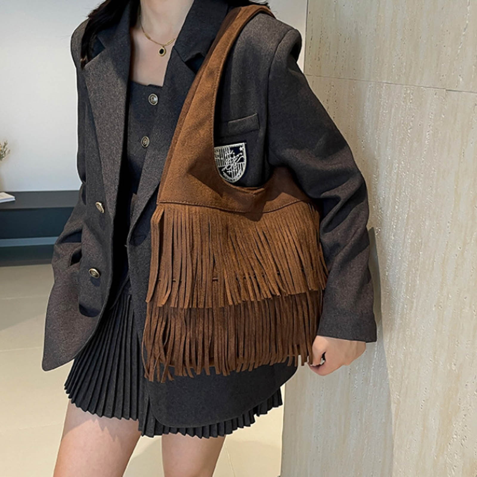 Modisza Fringe Hobo Bags for Women Vintage Tassel Crossbody Shoulder Bag Hippie Western Cowgirl Purses