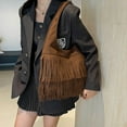 thumbnail image 2 of Stylago Slouchy Suede Shoulder Bags with Tassel Womens Underarm Tote Bag Work Purses Ladies Travel Handbag for Winter Fall Brown, 2 of 5