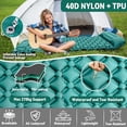 thumbnail image 4 of Portable inflatable camping mattress with pillow, self-inflating beach mat with foot pump, 4 of 5