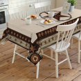 thumbnail image 4 of Country Texas Star Rectangle Tablecloth, Brown Farmhouse Vintage Wooden Waterproof & StainResistant Tablecloth, Washable Oil-proof Table Cover for Dining/Party/Wedding/Camping/Buffet 54x108 In, 4 of 9
