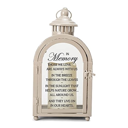 Elanze Designs In Memory Those We Love 11 x 5.5 Metal and Glass Candle Lantern