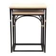 thumbnail image 6 of Claudette Set of 2 Rattan Accented Wood & Metal Rectangle Side Tables, 6 of 10