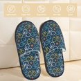 thumbnail image 2 of Fotbe Bicycle Colorful Pantuflas Peludas para Mujer con Estampado, Zapatillas de Peluche, Zapatos de Invierno para Casa, Uso Interior y Exterior-Large, 2 of 8