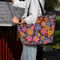 thumbnail image 7 of Women'S Large Capacity Beach Bag Travel Bag 17.7×15in Waterproof And Durable Portable Can Be Used For Daily Play Travel Shopping Gym Retro Groovy Flowers Pattern (7), 7 of 7