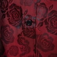 thumbnail image 4 of WREESH Men's Casual Fashion Dress Shirts Turn Down Collar with Short Sleeve Solid Print, Featuring a Stylish Rose Print Design Wine, 4 of 9