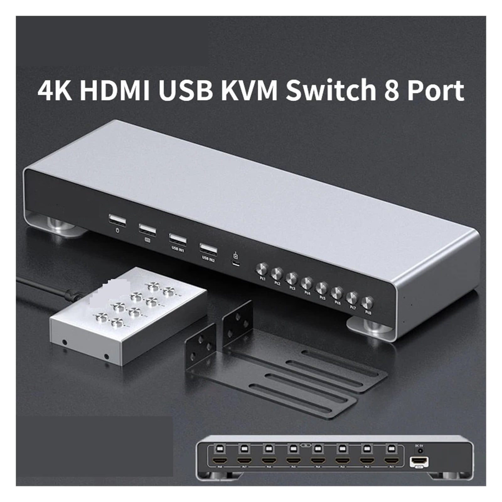 USB KVM Switch 8 Port 8 Computer Devices Share 1 Monitor 4 USB With Controller For Mouse Keyboard Printer U Disk
