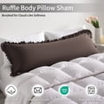 thumbnail image 4 of Lorviah Ruffled Body Pillowcase, Ultra Soft & Breathable 20"x54" Ruffled Body Pillow Cover with Envelope Closure, Chocolate, 4 of 5