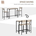 thumbnail image 4 of Industrial 3-Piece Bar Table Set with 2 High-Back Stools - Natural Finish, Counter Height for Kitchen, Dining Room & Patio Use - Sturdy MDF & Steel Frame, 4 of 7