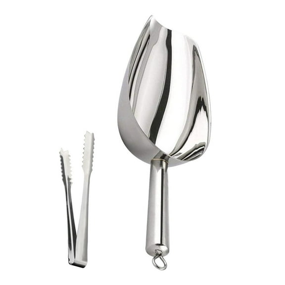 1 Set Ice Bucket Shovel Scoop with Food Tongs for Tea Coffee Beans Flour Soybeans Kitchen Serving Tool