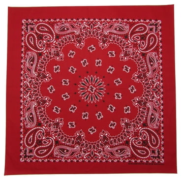 Bandanna Co Paisley, Red, 22" x 22" (4th)