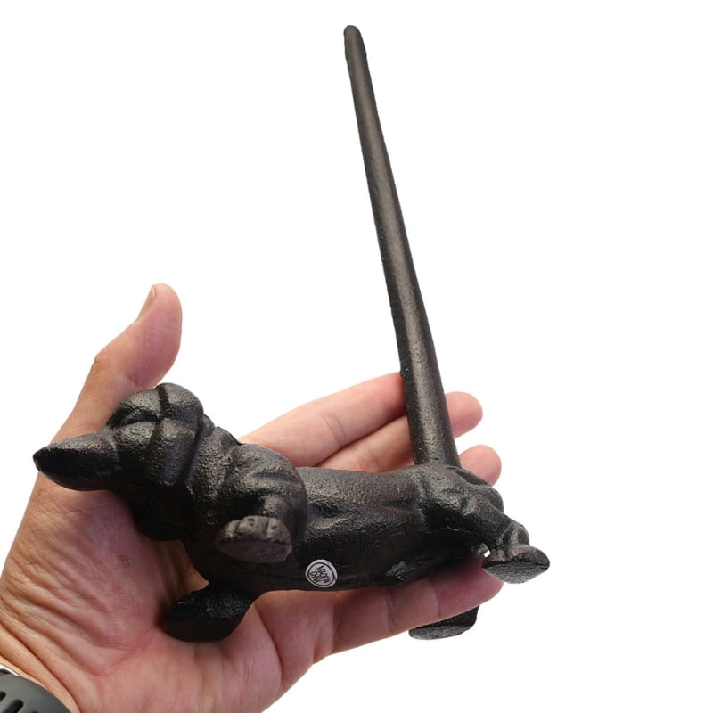 Sturdy Cast Iron Dog Shape Paper Towel Holder Country Home Dining Essential