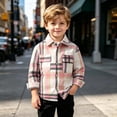 thumbnail image 5 of Xdegoge Kids Boys Plaid Flannel Shirt Long Sleeve Button Down Shacket Jacket with Pockets Casual Fall Winter Trendy Tops Outerwear Clothes for Daily Wear, 5 of 9