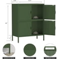 thumbnail image 5 of Elegant Metal Locker Cabinet with 4 Doors, Metal Accent Cabinets,Home Office Storage Lockers Sideboard for Kitchen, Living Room, Entryway,Green, 5 of 7