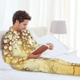 thumbnail image 6 of Naloa Bunch of Grapes Men’s Pajamas Set - Long Sleeve Button Down Sleep Shirt and Pajama Bottoms Sleepwear Set-XX-Large, 6 of 7