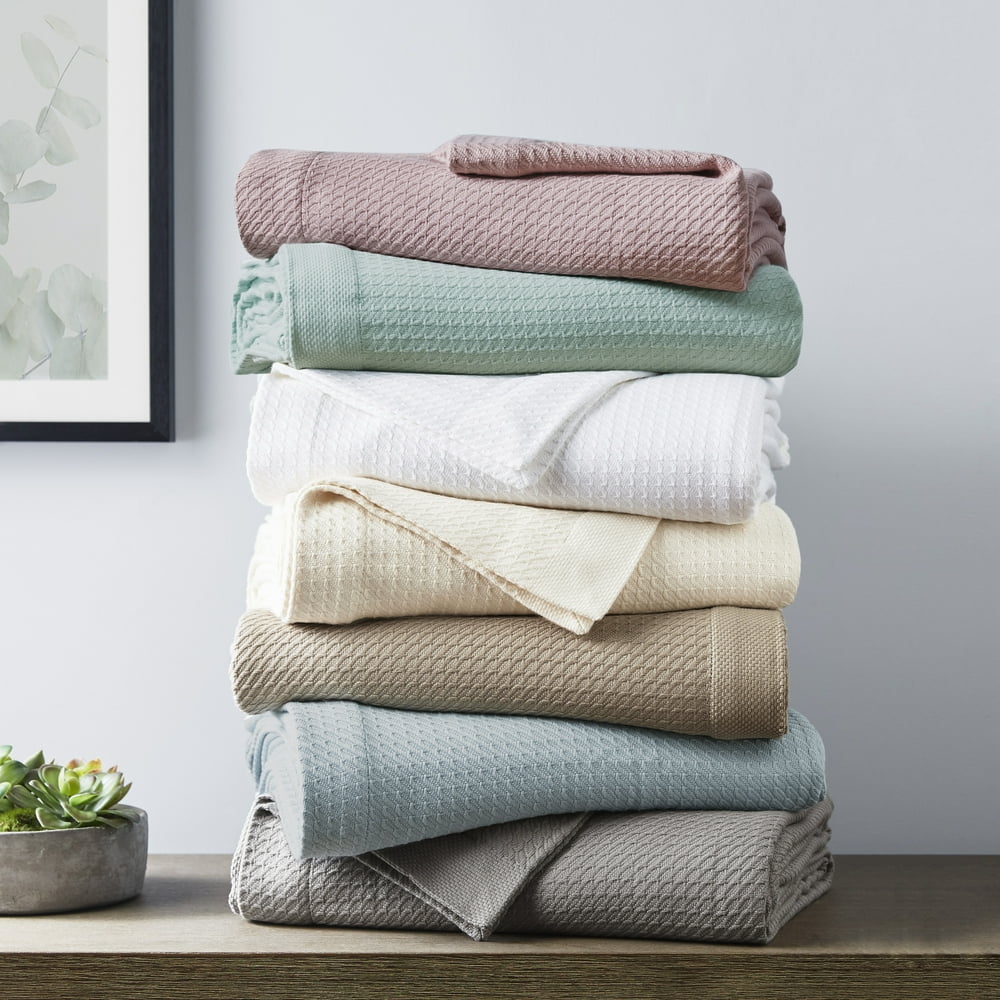 Home Essence Egyptian Cotton Solid Bed Blanket, Full/Queen, Light Blue