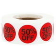 thumbnail image 1 of Autocollants Ronds Rouges 50 % de Réduction 0.75 Pouces Pouce Rond Lot de 500, 1 of 5