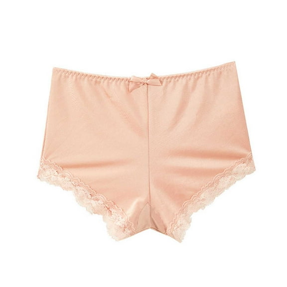 Gapacks Women's XL Gold Panties - Comfortable Nylon Spandex, Lace Trim & Bow, Soft Stretch Underwear for Daily Wear