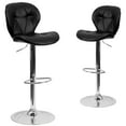 thumbnail image 3 of Flash Furniture Contemporary Tufted Black Vinyl Adjustable Height Bar Stool with Chrome Base, 2 Pack, 3 of 8