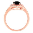 thumbnail image 4 of 1.335 ct Round Cut Natural Onyx Solitaire with Simulated Diamond Accents 18K Rose Gold Womens Engagement Ring, 4 of 5