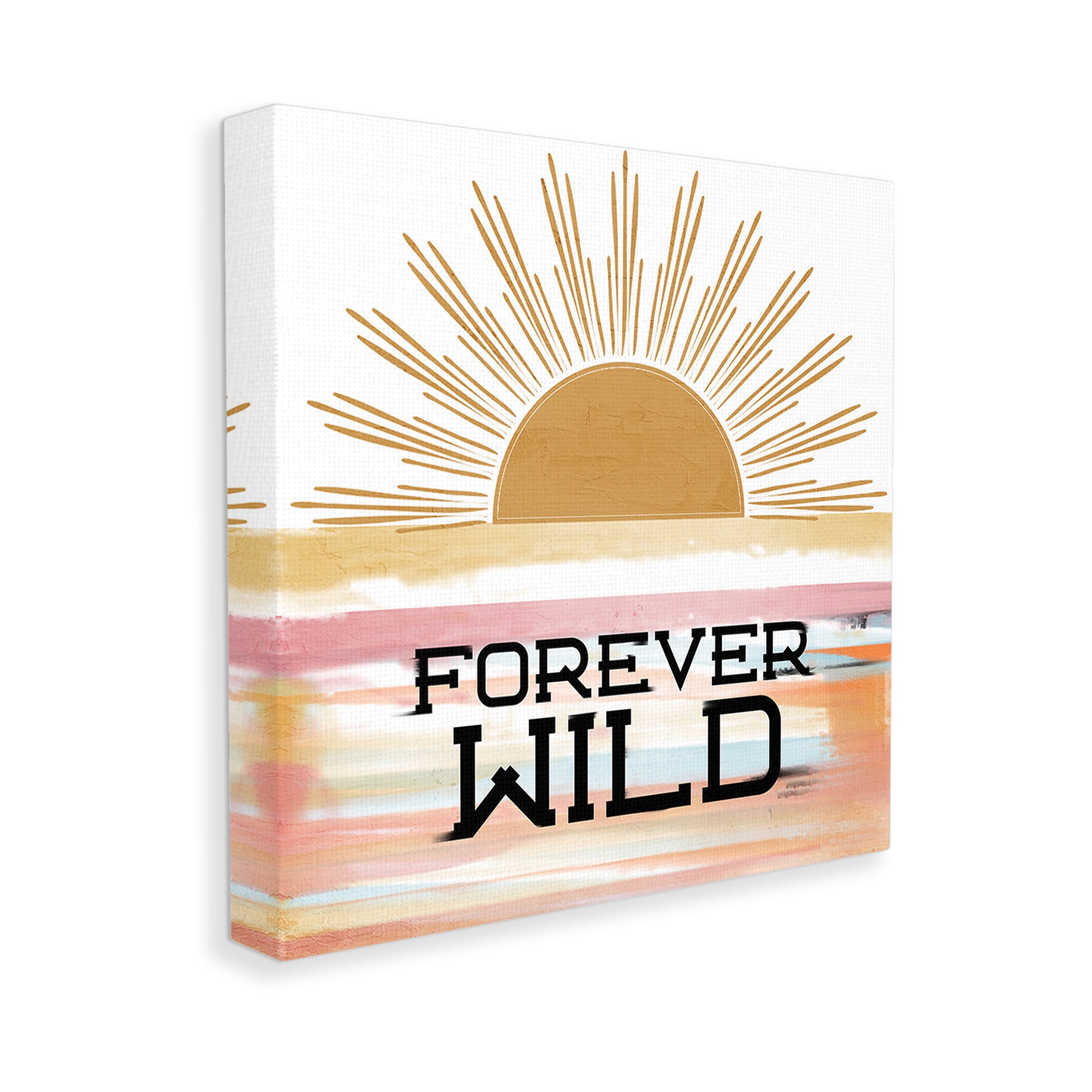 Stupell Industries Forever Wild Sun Rays Landscape Painting Gallery Wrapped Canvas Art Print Wall Art, 17 x 17
