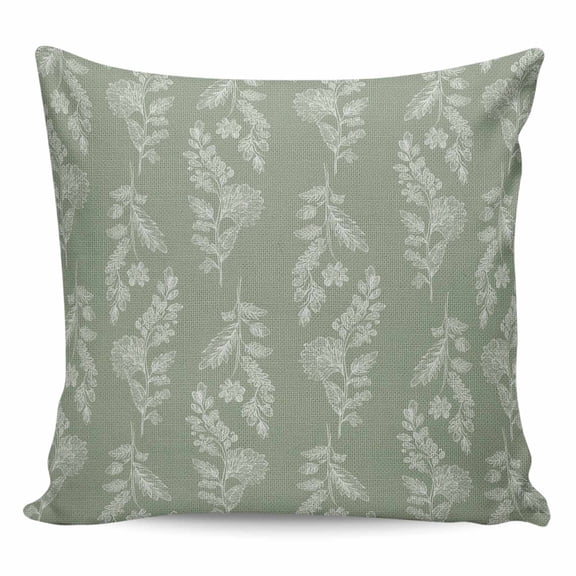 Dark Green Botanical Pillow Covers 26x26 Inch Decorative Throw Pillow Cover, Pastoral Elegant Spring Floral Sofa Pillowcases Accent Cushion Case Home Decor Bedroom Living Room