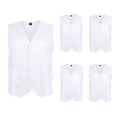 thumbnail image 1 of TOPTIE 5 Pack Unisex Work Vest Button Up Vest Volunteer Activity Supermarket Uniform-White-2XL, 1 of 5