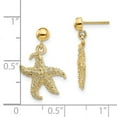 thumbnail image 2 of 14k Gold Sea shell Nautical Starfish With Small Holes Long Drop Dangle Earrings 21x13.9mm Wide Dangle Earring for Women, 2 of 2