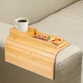 thumbnail image 4 of Couch Cup Holder, Anti-Slip Couch Arm Cup Holder, Bamboo Couch Arm Tray with Cup Holder, Couch Cup Holder Tray, Sofa Arm Tray for Cellphone, Remote, iPad, Snacks, 4 of 11