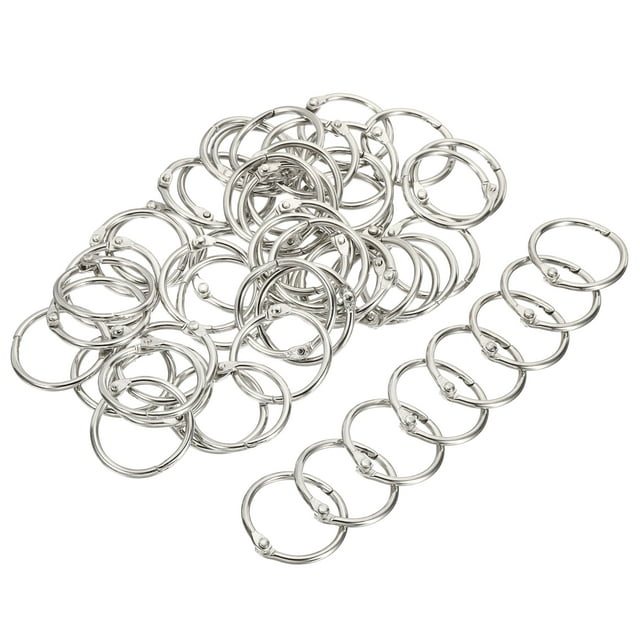 Unique Bargains 1.22' Dia. Detachable Binder Rings Index Snap Metal Clips, Silver Tone 50 Pack