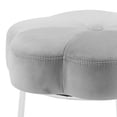 thumbnail image 2 of Taburete de tocador Benjara Accent BM233623 con estructura de metal tubular y asiento floral gris cromado, 2 of 2