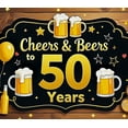 thumbnail image 3 of Black Background Cheers Beers 50 Years Banner Party Supplies Backdrop Decorations for Milestone Birthday Celebrations Anniversary Parties Photo Booth Props Event Decor, 3 of 7