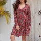 thumbnail image 4 of Cárdigan con estampado de punto y cuello de traje informal a la moda para mujer, vestido de té francés con cordones, vestido de manga larga con solapa y rodilla Fridja  yut6994, 4 of 7