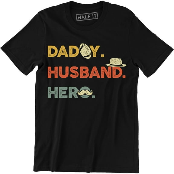 Daddy Husband Hero Sayings Super Hero protector Heart Love Gifts For Dad Shirt