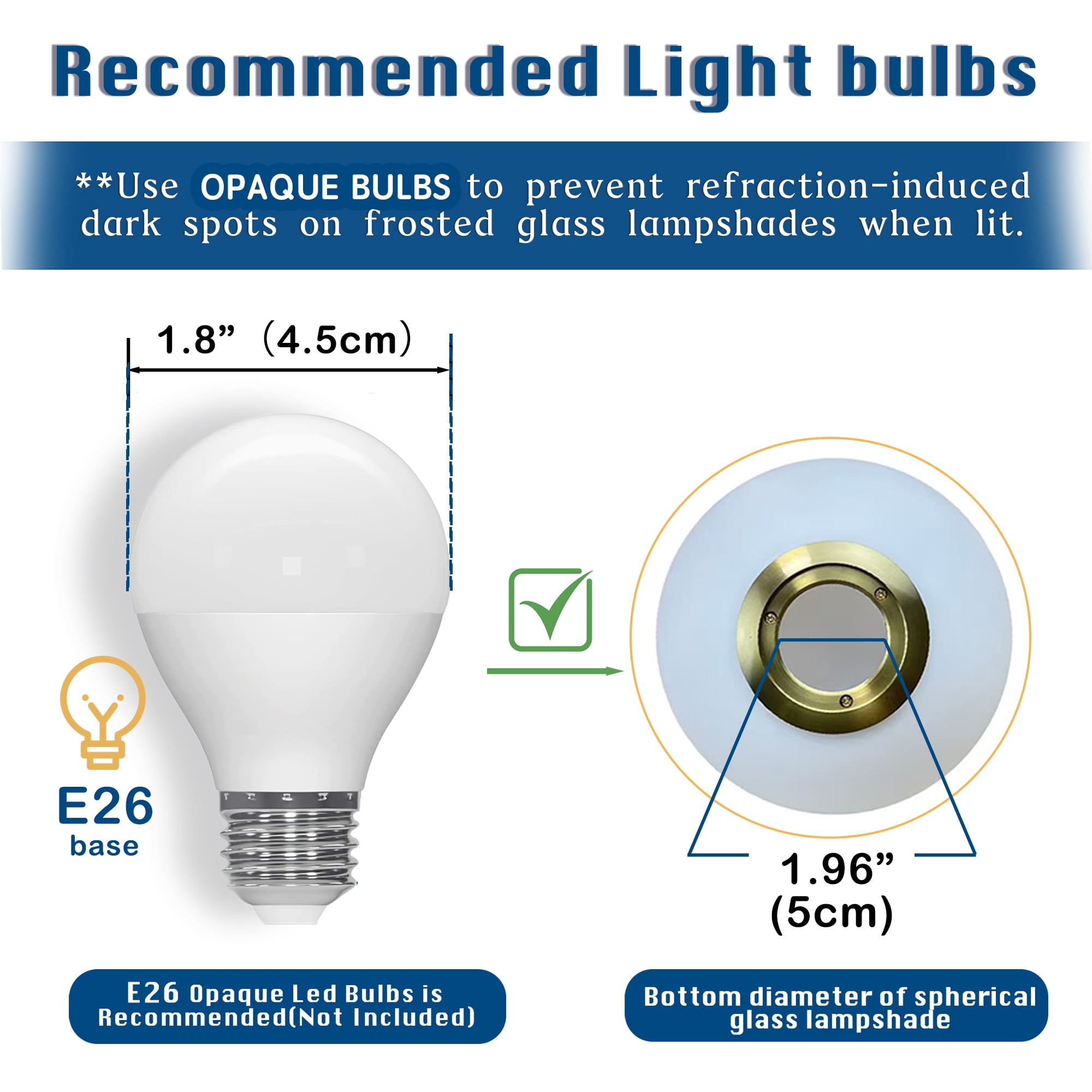 Gold Semi Flush Mount Ceiling Light, 1-Light Frosted Glass Ceiling Fixture for Hallway Entryway Kitchen Bedroom E12 Base