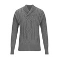 thumbnail image 4 of Yiliang Cable Knit Cardigan Sweater for Men Fall and Winter Long Sleeve Warm and Thermal Top Clothes ,Gray,XL, 4 of 6
