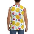 thumbnail image 4 of Lsque Strawberry Lemon Print Men's Cotton Blend Sleeveless Muscle Shirts (S-3XL)- Moisture Wicking, Odor Protection, UPF 30+,XX-Large, 4 of 8