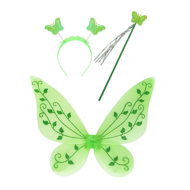 Disfraz de campanita para niñas, disfraz de Halloween para niños, disfraz de campanilla verde, disfraz de hada princesa Tiana, fiesta de carnaval, 4T (etiqueta 120) Gao Jinjia LED
