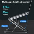 thumbnail image 4 of Laptop Stand, Adjustable ABS plastic Notebook Stand，Portable Foldable Laptop Holder for Desk Compatible with All 10-15.6in Laptops, 4 of 5