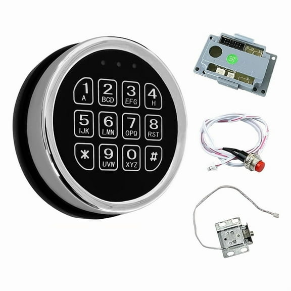 Safe Lock Replacement, Zinc Alloy Keypad Lock with Solenoid Access,14 Ribbon Cable Motherboard & Reset Button Lock Set