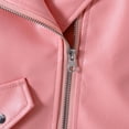 thumbnail image 6 of Ecqkame Children's Faux Leather Vests Sleeveless Motorcycle Jacket Solid Color Zipper Pockets Coat for Boys Girls 1-10 Years Pink 130, 6 of 8