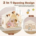 thumbnail image 5 of Gymax 3-4 Kids Large Play Tent House w/ 2 Opening Doors Star Lights & Plaid Pennants Beige, 5 of 10