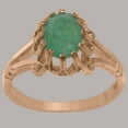 thumbnail image 2 of LBG British Made 9k Rose Gold Ring with Natural Emerald Womens Engagement Ring - 33 size options - Size 4, 2 of 6