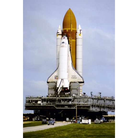 24x36 gallery poster, Challenger being prepared in 1985 for flight, STS-61-A