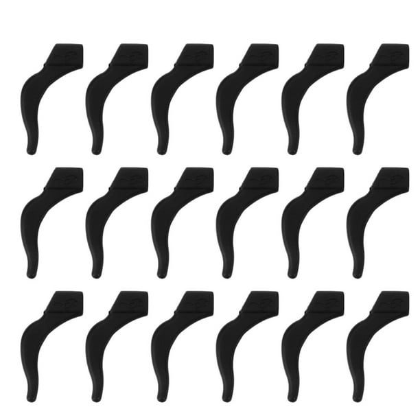 20 pares de fundas de silicona antideslizantes para gafas de sol y gafas graduadas (negras)