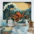thumbnail image 2 of Designart Japanese Landscape With Octopus III Canvas Wall Art, 2 of 5
