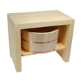 thumbnail image 1 of Japanese Hiba Wood Bath Stool & Sawara Pure Wood Bath Bucket Set, 1 of 4