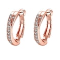 thumbnail image 1 of Flmtop Fashion Elegant Hoop Huggie Earrings Shiny Rhinestone Party Jewelry Lady Gift, 1 of 10